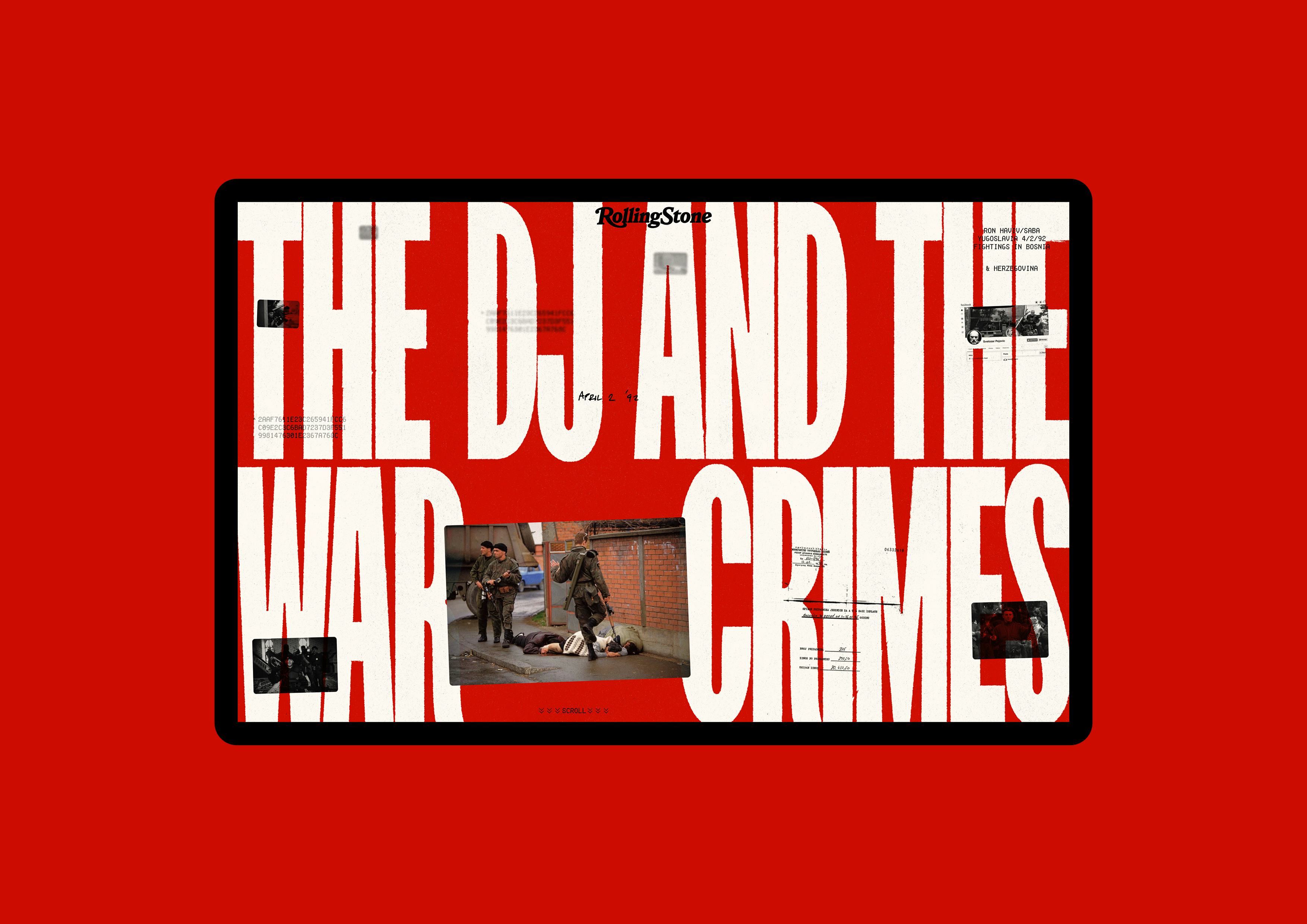 Screenshot of The DJ and the War Crimes website on ipad